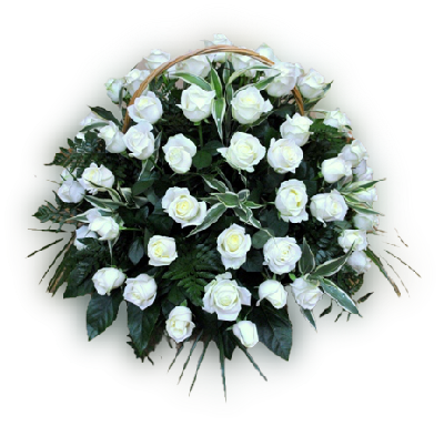 Корзина из живых цветов № 2 (высота 50 см, диаметр 70 см) 80 роз