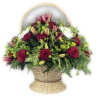 Корзина из живых цветов № 4 (высота 70 см, диаметр 70 см) 30 роз